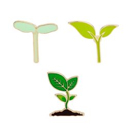 Cartoon Brooch Pin Party Supplies Natural Simple Green Leaf Bean Sprouts Badges Applique Cloth Shirt Bag Accessories Jewellery Gifts7438756