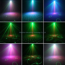 Rechargeable Battery Party Disco DJ R&G Laser Light Projector 60 120 Patterns RGB LED Christmas Dance Birthday Stage Effect Z238