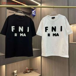 Fen Shirt Designer Luxury Classic Trendy Brand Loose Summer Casual New Letter Printed Round Neck Pure Cotton Trend T-Shirt Short Sleeved 8823