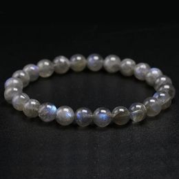 Personalized Natural AAA Grey Labradorite Stone Bracelet Rainbow Light Beads Bracelets Handmade for Woman Men Gift 240522