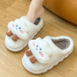 Slippers Women Slipper For Woman Home Indoor Shoes Fluffy Furry Plush Fleece Lined Warm Soft Comfort Leopard Print