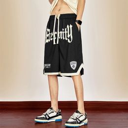 Y2K Mens Korean Streetwear Breeches Letter Embroidery Harajuku Short Pants Gym Grunge Sweatpants Sport Bermudas Shorts Clothes 240518