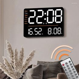 Wall Clocks Large LED Clock With Temp Humidity Date Time Week Display Multifunctional Electronic Alarm For Home Living Room