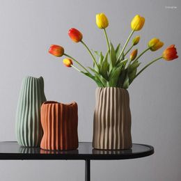 Vases Nordic Flower Ceramic Vase Aesthetic Hydroponic Ikebana Modern Tall Luxury Design Plant Florero Home Decoration WK50HP