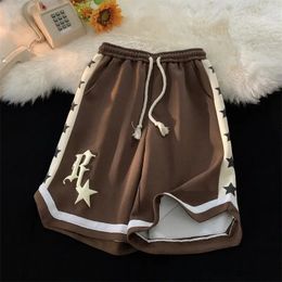 2024 Harajuku Retro Star Print Shorts for Men Female Casual Couple Versatile Gym Basketball Shorts Fashion Streetwear Pants 240521