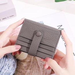 Wallets Fashion Women Genuine Leather Wallet Coin Purses Short Holder Ins Style Multi Slot Small Card Cover Mini Case
