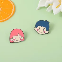 Brooches Custom Boy Girl Enamel Pins Teenager Lovers Couple Cute Kawaii Lapel Badges Cartoon Jewelry Gifts For Friends Wholesale