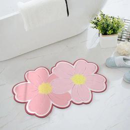 Carpets Quick-drying Bath Mat Water Absorbent Soft Flower Shape Modern Anti-slip Rug For Shower Entry Door