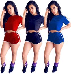 Plus size 3XL Summer clothing Women outfits jogger suit two piece set short sleeve Tshirt CROP TOP shorts casual tracksuit sports2136524