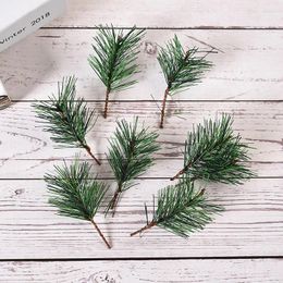 Decorative Flowers 10PCS Simulation Pine Needles Artificial Plants Christmas Leaves Imitation Plant For Tree Party Home Decor