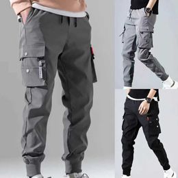 Men's Pants Mens Cargo Tactical Pants Work Combat Multi Pocket Leisure Training Trousers Overall Clothing Jogger Hiking Travel Mens Cargo Pants 1 piece Y240522