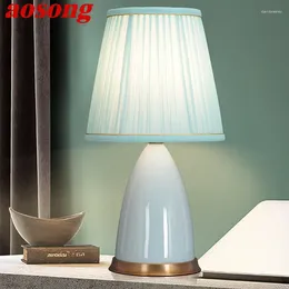 Table Lamps AOSONG Ceramics Lamp LED Modern Creative Dimmable Desk Lights Decor For Home Living Room Bedroom Bedside