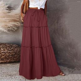 Skirts Fashion Y2K Pleated Skirt Korean Aesthetic Fairycore Long For Women Vintage Harajuku Grunge High Waist Faldas Clothes