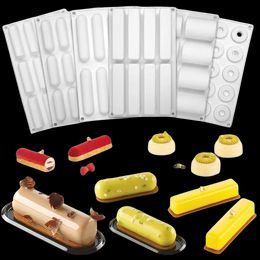 9 Cavity Silicone Mold 3D Stick Half-cylindrical Long Strip Shape Chocolate Truffle Mousse Cake Dessert Mold DIY Baking Moulds