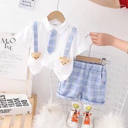 Clothing Sets Children Cotton Baby Boys Clothes Summer Belt Bear Sport T-shirt Shorts 2Pcs/set Infant Outfit Kids Toddler Tracksuits 0-5