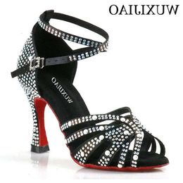 Wuxijiao Tanz Strasssteine Latein 212 Frauen weiche Boden Salsa Schuhe für Tanz Damen Sandalen Damen Hochzeit Hight Heels 7.5c 2401 331 s