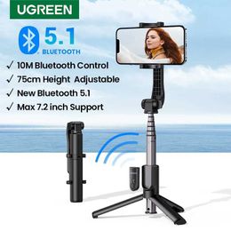 Selfie Monopods (New sales) UGREEN Bluetooth selfie stick tripod 750mm extension 10m Bluetooth remote control shutter universal iOS Android d240522