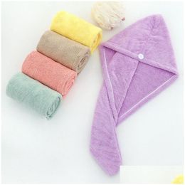 Shower Caps Magic Quick Dry Hair Hat High Quality Lady Turban Wrap Microfiber Towel Spa Bathing Hha1192 Drop Delivery Home Garden Ba Dh6Hn