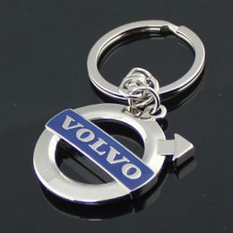 5pcs lot New volvo xc60 90 s40 60 80 Fashion Cutout emblem keychain auto supplies car Volvo key chain key pendant ring automobile blue 2178