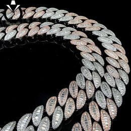 Designer Cuban Link Chain Pendant Necklaces 925 Silver/14k Gold 6mm/12mm/13mm Vvs d Colour Hand Set Iced Moissanite Prong Hip Hop Cuban Link Chain Custom Necklace