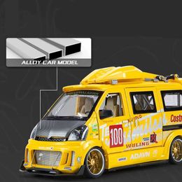 Diecast Model Cars 1 24 Wuling Alloy Track Sports Car Truck Model Diecasts Metal Modified Racing Car Model Simulation Sound and Light Kids Toy Gift