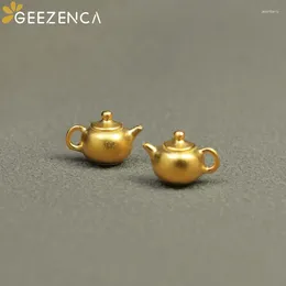 Stud Earrings GEEZENCA 925 Sterling Silver Chinese Teapot Shaped Small For Women Designer Chic Unique Earring 2024 Party Gift