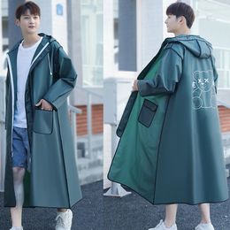 Thicken EVA Adults Long Raincoat Hooded for Men Women Waterproof Rain Coat Outdoor Poncho Jacket Travel Camping Fishing Rainwear 240514