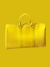 Yellow Colour leather Men Duffle Bag For Women Travel Bags Men's Hand Luggage Travel Bag Men PVC Leather Handbags Large Cross Body Totes