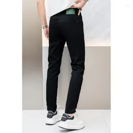 Men's Jeans Pure Black Fashion Business All-match Stretch Slim Fit Summer Thin And Soft Breathable Skinny Pants