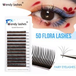 False Eyelashes Wendy Lashes 5D Natural Individual MaBlack Soft Faux Mink Easy Fan Spike Eyelash Extensions Russian Volume Premade