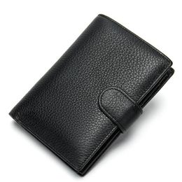 Wallets Genuine Leather Wallet Men Passport Holder Coin Purse Magic Walet PORTFOLIO MAN Portomonee Mini Vallet Cover 225h