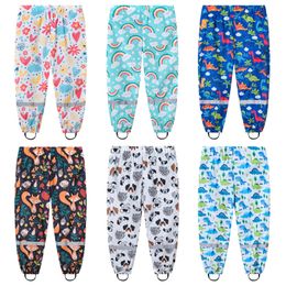 2 3 4 5 6 7 8 Years Girls Waterproof Cute Cartoon Spring And Autumn Kids Pants New Fashion Boys Outdoor Children Clothing L2405