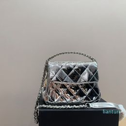 2024 Woman Bag Silver Patent Leather Bag luxury tote bag designer purse Caviar patterned bag