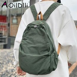 Backpack Male Lady Retro Canvas Travel Book Bag Vintage Men School Women College Trendy Girl Boy Brown Laptop Fashion Female