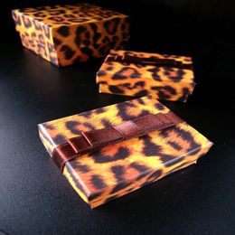 simple seven lovers ring box leopard printing pedant box fashion necklace package special jewelry case trend earring studs box ribbon 272m