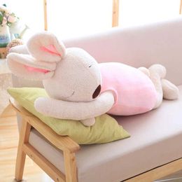 Plush Dolls Cute Rabbit Plush Pillows Soft Bunny Stuffed Animals Doll Soft Comfort Sleeping Appease Lying Rabbit Pillow Toys for Girl Gifts H240521 C149