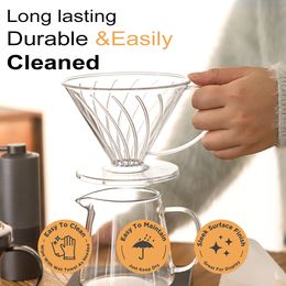 Leeseph Plastic Coffee Dripper Pour Over Coffee Maker Coffee Dripper Filter Cup Reusable Coffee Filter Cone Drip Cup for Home