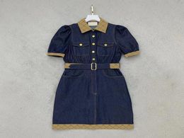 Women Latest Denim Dress Trendy Belt Designer Skirts Personality Pocket Ornament Female Dresses Casual Dress2158008