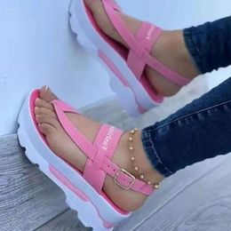 Summer Shoes 2024 Women Sandals Plus Size Platform Wedge Women's Closed Toe Casual Roman Correction Sandaleas De Muj be9 's