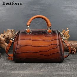 Shoulder Bags Form 2024 Alligator Genuine Leather Women Bag Luxury Handbag Retro Large Capacity First Layer Cowhide