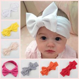 Hair Accessories Solid Color Handmade Knotted Elastic Children Headband Cute Bunny Ears Baby Girls Hairband Clothing Decoration Birthday Gift Y240522