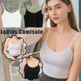 Women's Tanks Camis 1 Womens Tank Top Summer Girl Sexy Shoulder Strap Cotton Bra Ice Silk Crop Top Sports Italian Simple Bottom Tank Top Womens Underwear d240521