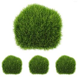 Decorative Flowers 4 Pcs Artificial Moss Ball Indoor Plants Faux Decor Green For Crafts Planters Fake Outdoor Foam Potted Balls