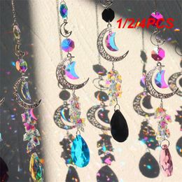 1/2/4PCS Crystal Rainbow Prism Light Catcher Heart Crystal Pendant Window Hanging Wind Chime Car Charm Garden Home