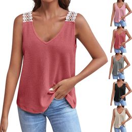 Women's T Shirts Fashionable And Sexy Casual Lace Patchwork Tank Top T-shirt Clothing Sale Long Sleeveless