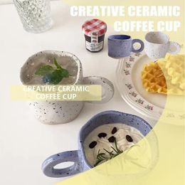Mugs Ink Ceramic Cup Mug Coffee Porcelain Handmade Irregular Drinkware