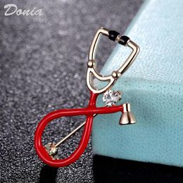 Brooches Donia Jewelry Stethoscope Shape Enamel Pins Kids Christmas Free Gifts Fashion Men Scarf Hats And Bags Pin