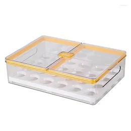 Storage Bottles AFBC Household Egg Box Drawer-Type Refrigerator Plastic Transparent Dumpling Tray