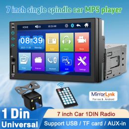 1 Din Car Radio 7Inch HD Touch Screen Player FM Multimedia MP5 Video Player Stereo Carplay Android Auto Head Unit