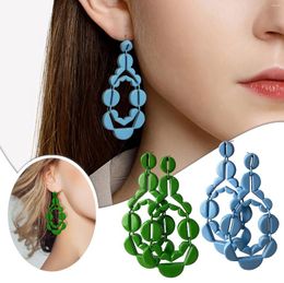 Hoop Earrings Jewelry Spray Paint Multicolor Funny Face Exaggerated Big